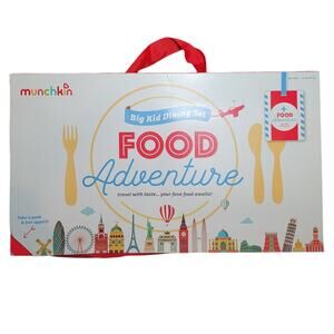 Munchkin Food Adventure Splash Toddler Dining Set Plate & Utensils Blue – New